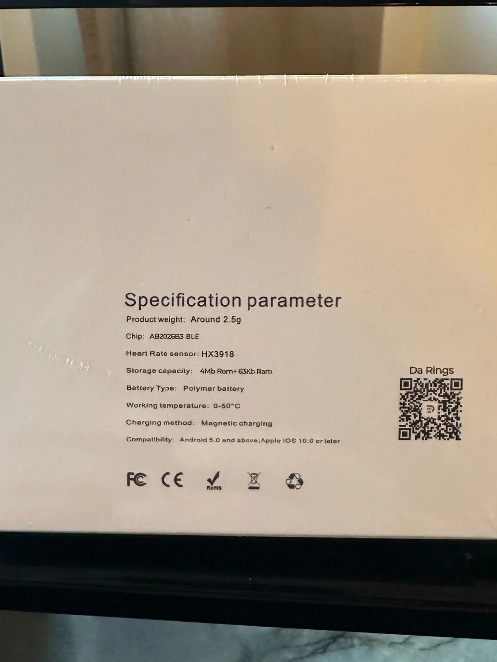 Smart Ring Health Tracker - size 7 gold